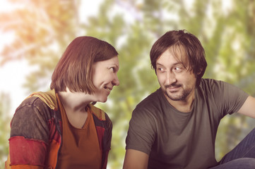 Obraz premium Funny couple in love.