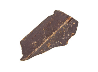 Chocolate piece isolated on white background