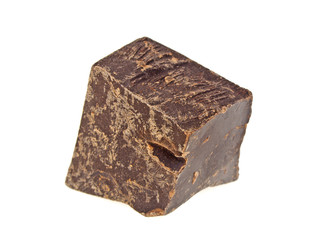 Chocolate piece isolated on white background