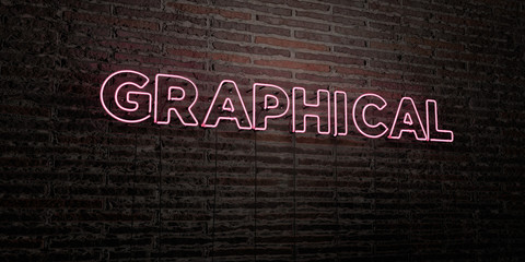 GRAPHICAL -Realistic Neon Sign on Brick Wall background - 3D rendered royalty free stock image. Can be used for online banner ads and direct mailers..