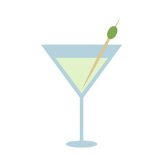 Colorful Martini Icon on White Background