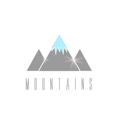 Simple Symbol of Mountains on White Background