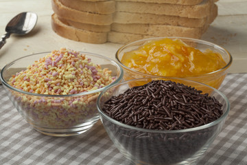 Assorted traditional dutch sweets for breakfast