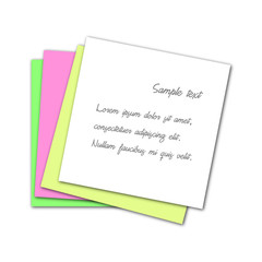Pile of Colorful Paper Notes on White Background