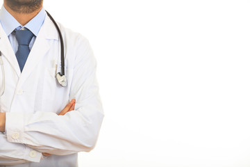 Fototapeta premium Doctor with a stethoscope on white background