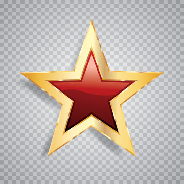 one gold red star