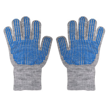 slippering gloves for a boy isolated on white