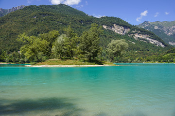 Fototapeta premium Crystal clear alpine lake in Italy .