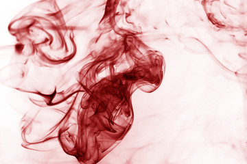 Toxic fumes movement on a white background..Red smoke movement o