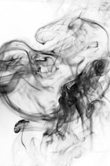 Fototapeta premium Toxic fumes movement on a white background..