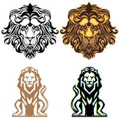 Lion logo set