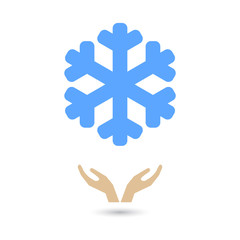hands support snowflake icon