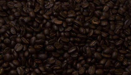 Close-up of coffee beans background.