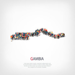 people map country Gambia vector
