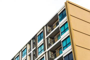 Obraz premium Modern loft condo apartment buildings uprisen view