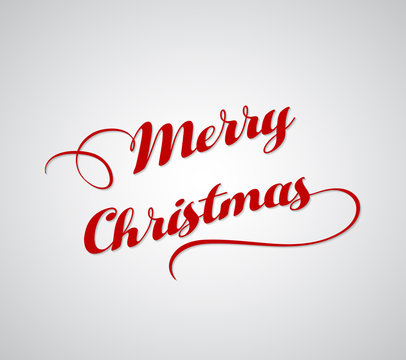 Merry Christmas greeting card, Merry Christmas red letters