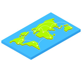 Isometric world map