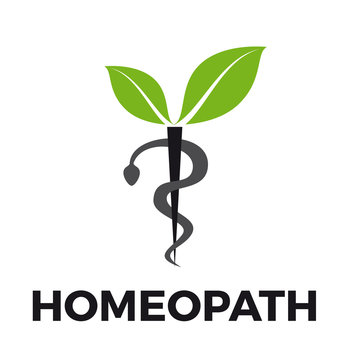Vector caduceus homeopathy, alternative medicine. Snake, mortar
