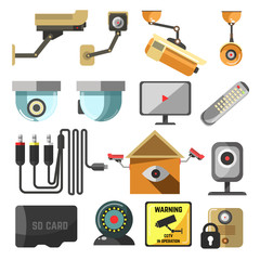 Security and surveillance elements collection. 