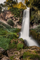 Fototapeta na wymiar Waterfalls at Edessa Greece, Long Exposure Vertcal Shot