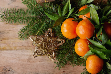 Fototapeta na wymiar Tangerines Christmas
