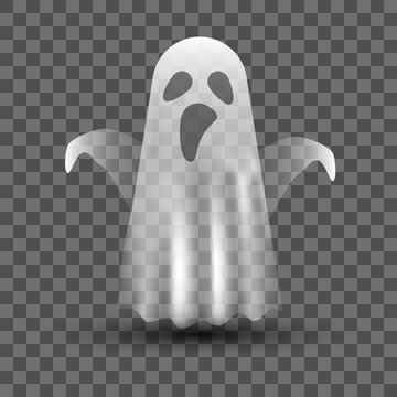 Ghost on transparent background. Vector illustration