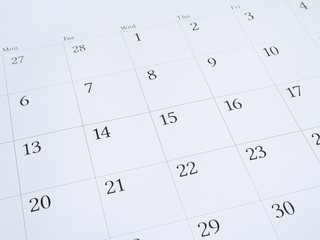 Number of white calendar desk 2