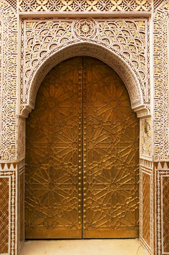 Moroccan traditional door in Marrakesh