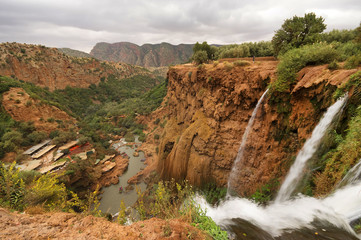 Ouzoud Waterfalls located in the Grand Atlas village of Tanaghmeilt, in the Azilal province in Morocco, Africa