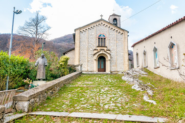 Fototapeta premium Sant Ambrogio church of Arcumeggia in province of Varese, Italy