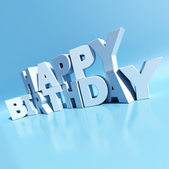 Fototapeta premium Happy birthday Pale blue perpendicular
