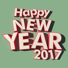 Happy New Year 2017 green background
