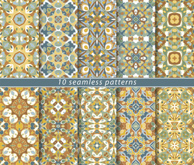 Fototapeta na wymiar Set of seamless pattern