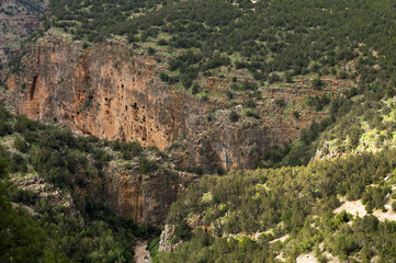 Fototapeta na wymiar Mountain landscape in the Atlas mountains, Morocco, Africa