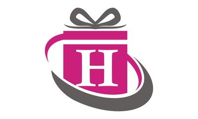Gift Box Ribbon Letter H