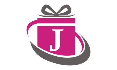 Gift Box Ribbon Letter J