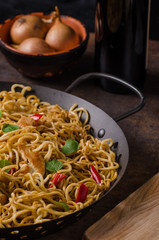 Chinese noodles chicken