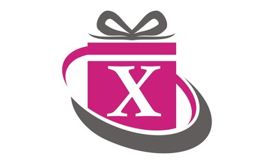 Gift Box Ribbon Letter X