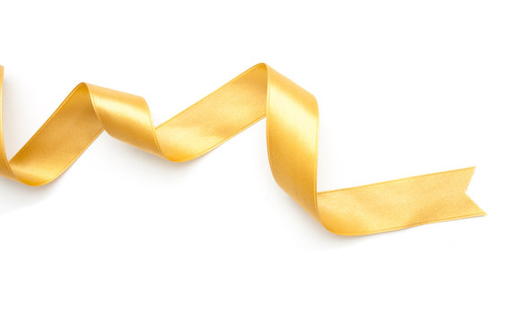 golden ribbon border isolated on white