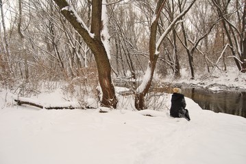 woman nature winter