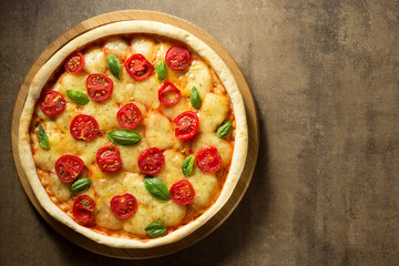 italian pizza at old surface