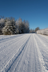 Fototapeta na wymiar Fresh snow in winter lanscape.