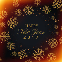 beautiful snowflakes background with happy new year text