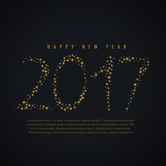 dark background with golden 2017 new year wish text