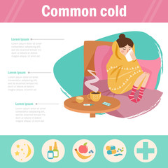 Common cold. Infographics,
