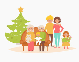 Obraz na płótnie Canvas Family Christmas card.