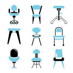 chair icons set