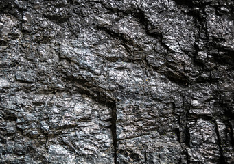 The surface of the black coal
