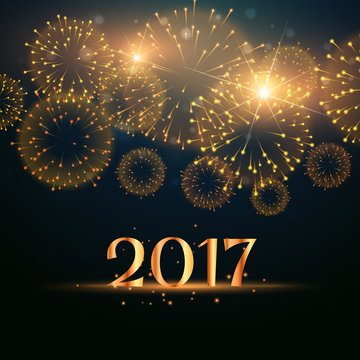 2017 new year fireworks celebration background