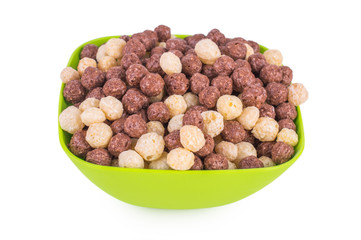 dry cereal for breakfast, isolated on white